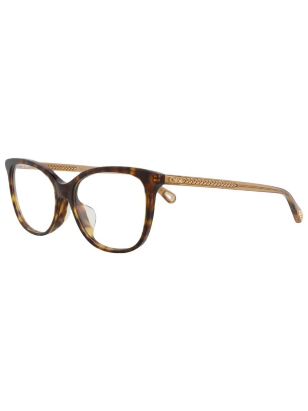 New Chloé Women's Eyeglasses Round Oval Havana Brown Transparent